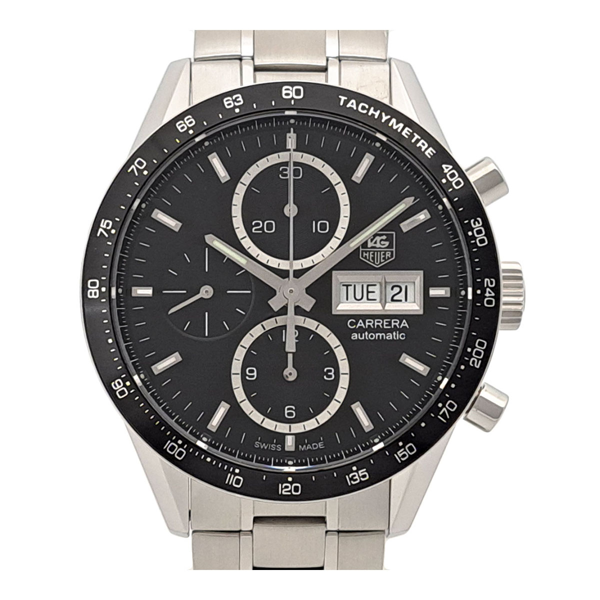 タグホイヤー カレラ キャリバー16 デイデイト CV201AG 自動小銃一巻き ステンレス鋼スチール写真 メンズ TAG HEUER 【中古】 【時辰儀】