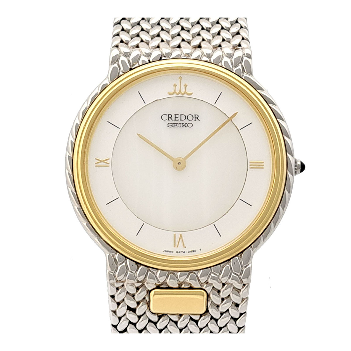 セイコー クレドール GCJX003 石英 ステンレス鋼スチール写真 黄色ゴールド メンズ ボーイズ SEIKO 【中古】 【時辰儀】