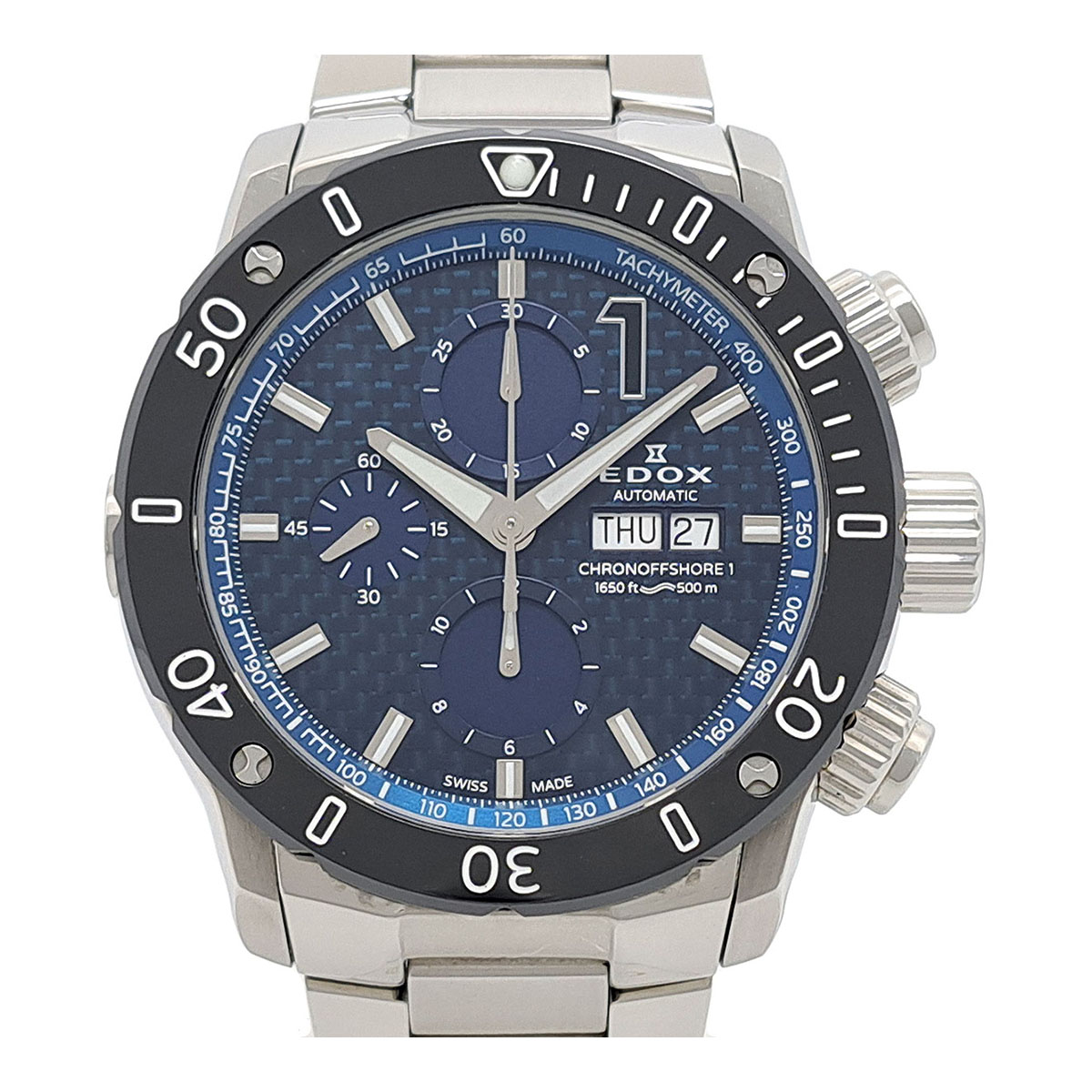 エドックス クロノオフショア1 カーボンダイアル 01122 自動巻き ステンレススティール メンズ EDOX 【中古】 【時計】｜TS Trading Co Ltd