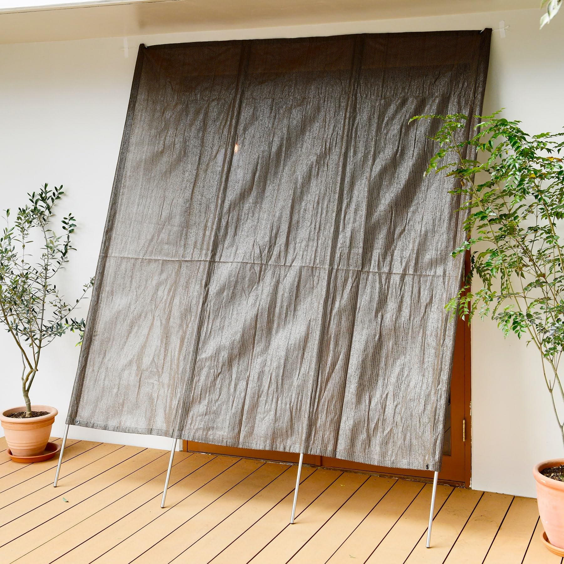 山善(YAMAZEN) 日よけ 洋風たてす 200×240cm 目隠し 日除け すだれ オーニング 節電 省エネ ベランダ 紫外線カット ブラウン GYT2024(BR) ブラウン 2×2.4m 単品|tutatu