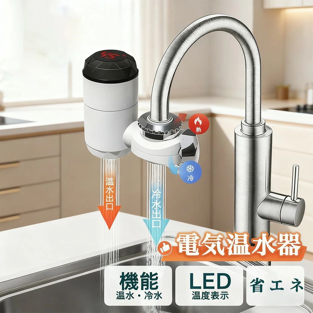 LCD気温見せびらかす 身寄り用 灯し火温水器 弾丸道路暖める水道の栓 弾丸道路暖める 灯し火水道の栓 灯し火温水器 暖房器 インスタント温水器 インスタント温水ヒー 家電-キッチン家電用アクセサリー・部品-キッチン家電