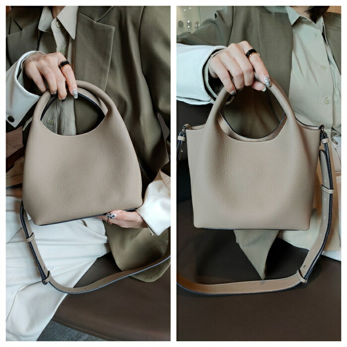 カジュアル バッグインバッグ オフィス 大人可愛い 2way ショルダーバッグ バケツバッグ お仕事バッグ レディース 本革バッグ 送｜土崎商店　店