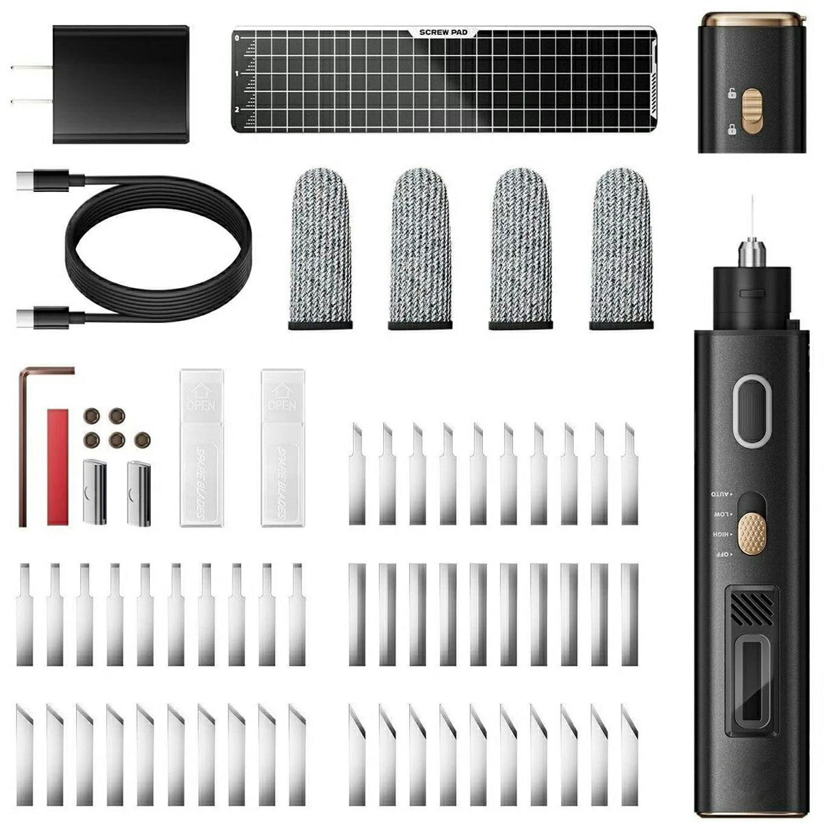 手持ち小型多機能プラスチックカッター 電動ポリッシャー 多機能DIYツール 4モードポリッシャー 5種ブレード付き 過｜土崎商店　店