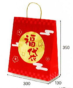 [お役目用]紙袋 手提げ 福袋 割り増し金ふくまる【中】 50枚掘り出し物や大売り出しに紙製の福袋(手提げ袋/手提げうしろ側/手さげ袋/手提げ袋/手さげ袋紙製/手提げ福袋/紙製福袋/掘り出し物大売り出し/ラッピング/新春福袋/初売り)製造業者直送