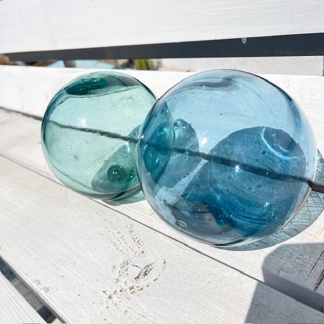 【仙の刻印あり】高さ約35cm 円周約113cm ガラス玉　浮き玉 北の刻印あり】高さ約35cm 円周約113cm ガラス玉 浮き玉 - メルカリ