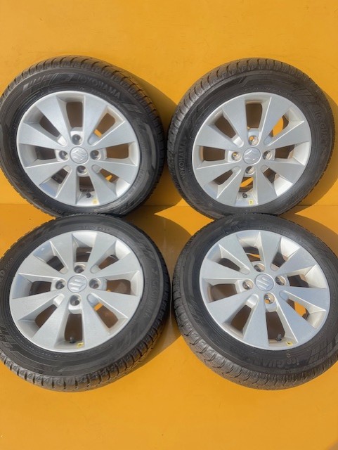 【中古】 2020年日本製 7分山ヨコハマ スタッドレス＜br /＞155/65R14＜br /＞＋スズキ純正アルミホイール4本1台SET＜br /＞4.5J14､100/4H＜br /＞ラパン・ワゴンＲ・スペーシア・タント・「プラットホームまで約1.6から1.0mm」