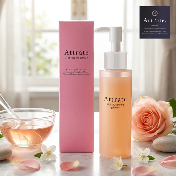 アトレート モイストクレンジングジェルフォーム 150g Attrate 医薬部外品 薬用 低刺激 美容液 セラム 敏感肌 水溶性プラセンタエキス 抗炎症作用 グリチルリチン酸 メラニン シミ シワ ギフト用 クリスマス コンフィアンス コンフィアンス コンフィアンス