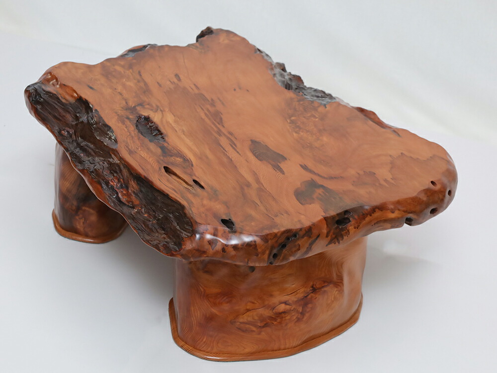 【横巾80cm】屋久杉 一枚板 テーブル 仕様:無垢 / 素材:屋久杉(座卓 年輪 木目 お手入れ)~|津山銘木有馬店