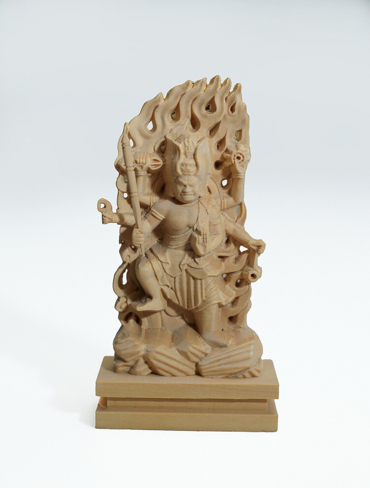 烏枢沙摩明王 極小仏像 木彫り 仕様:無垢 / 素材:柘植(ウスサマ)~|津山銘木有馬店