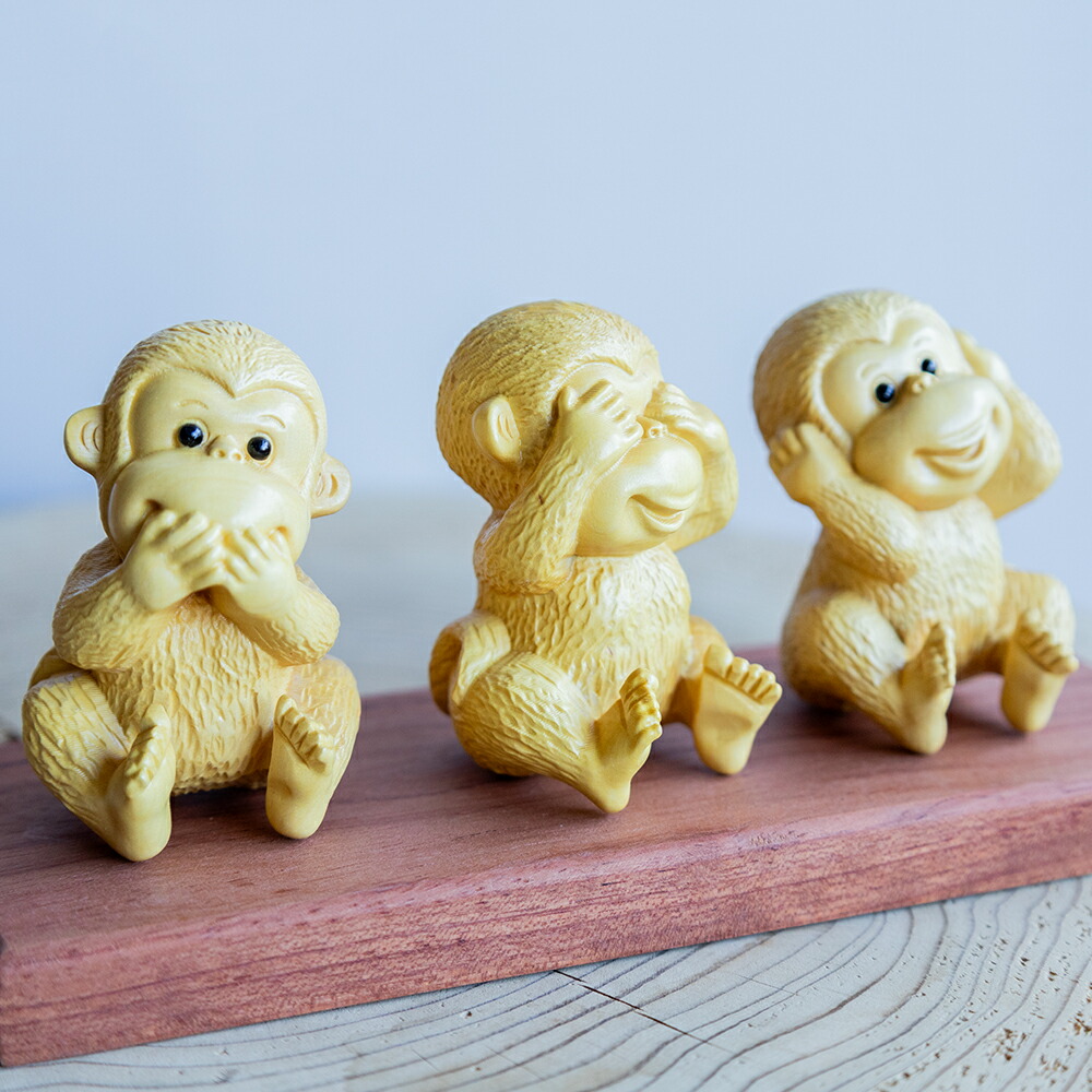 楽天市場】置物 讃岐鋳造品 三賢猿 見ざる言わざる聞かざる 五八