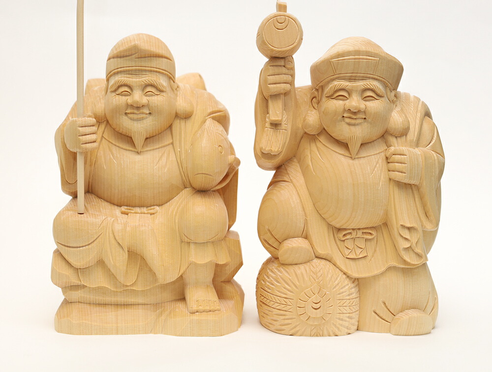 恵比寿様 エビス 恵比寿大黒 七福神 木彫 民間仏 民衆仏 民藝 縁起物 骨董 kn-ebdk-hb-004.jpg