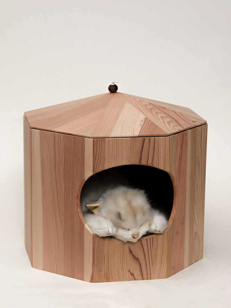 【横幅35珊】屋久杉 愛玩動物ゲージ 猫 犬 毛の荒物 \u003cBR\u003e一刀彫 / 原料品：屋久杉（木製,純一無雑,一枚板,犬掘っ立て小屋）