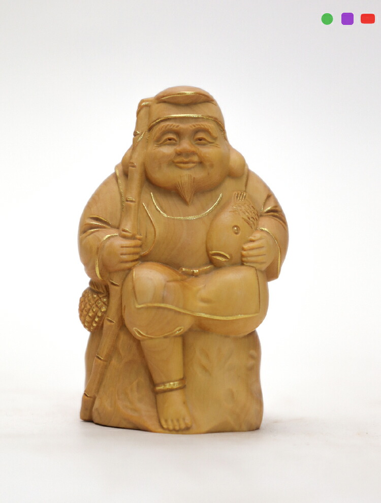 楽天市場】恵比寿大黒 木彫り 一刀彫 / 材料：欅（置物 木彫