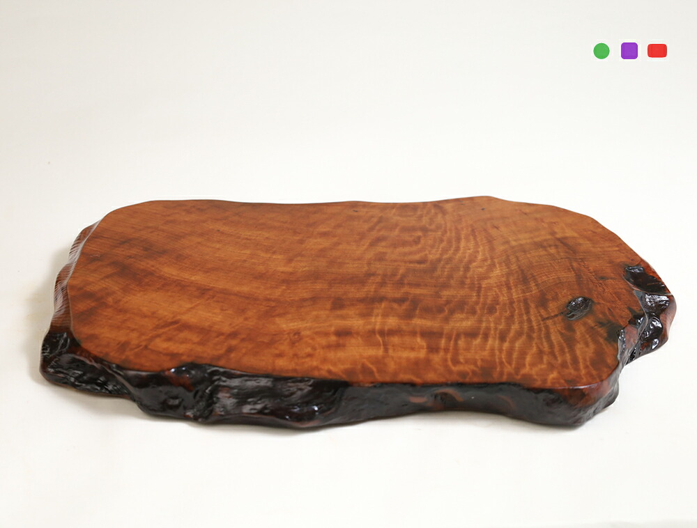 【横幅41cm】屋久杉 花台・敷台 仕様:無垢 / 素材:屋久杉虎瘤(床の間,木製,木,年輪,木目)|津山銘木有馬店