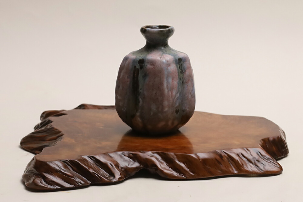 【横幅37cm】屋久杉 花台・敷台 仕様：無垢 / 素材：屋久杉油瘤（敷板,床の間,木製,木,年輪,木目）