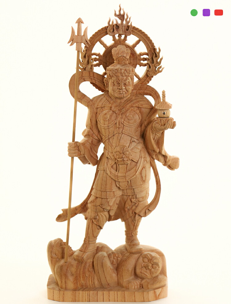 楽天市場】【仏像】 白木 毘沙門天 餓鬼付き 5.0寸 : 仏壇職人関工作所