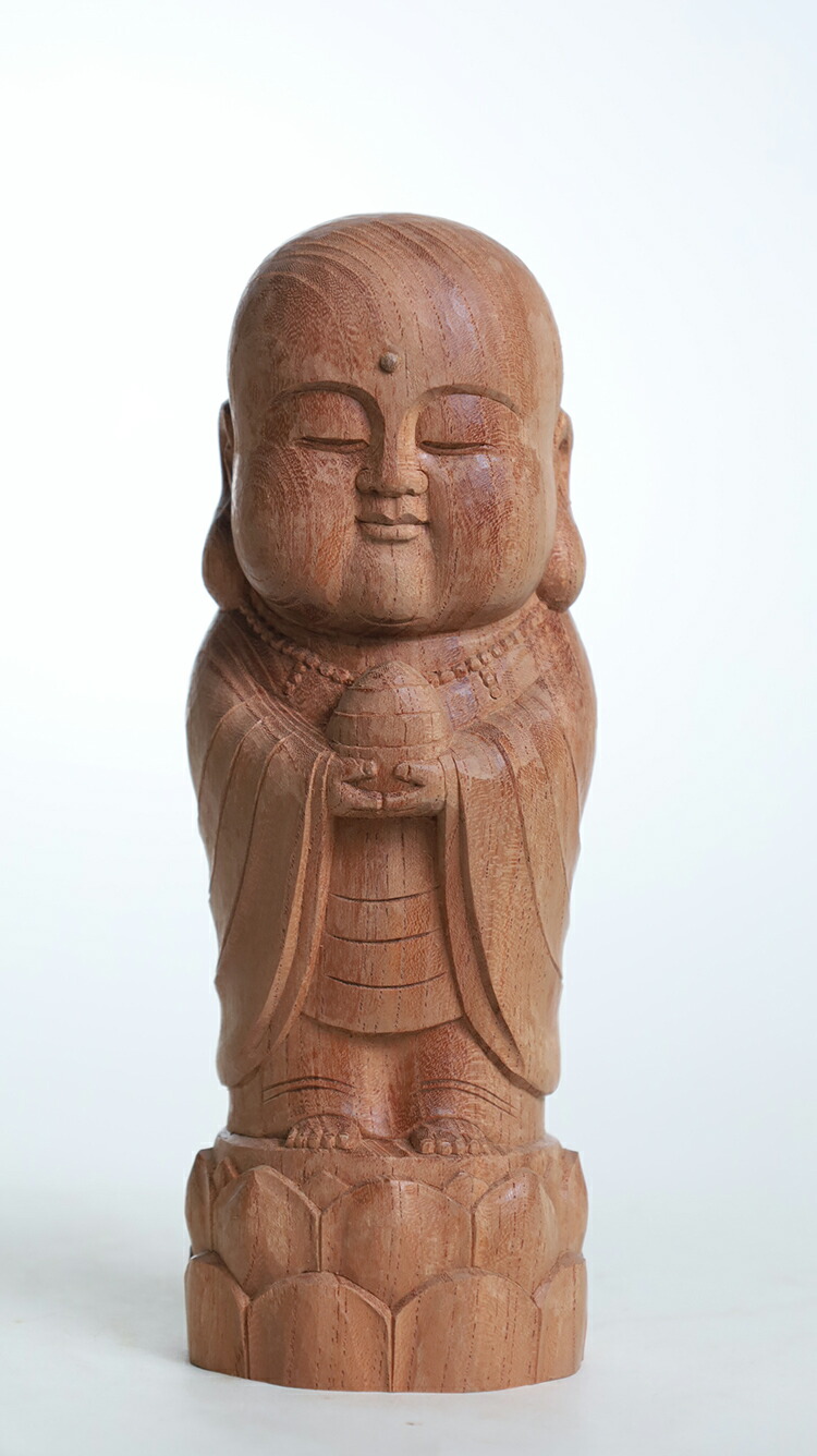 【総高22cm】お地蔵様 木彫り 仏像『仕様：無垢 / 素材：欅』｜津山銘木有馬店