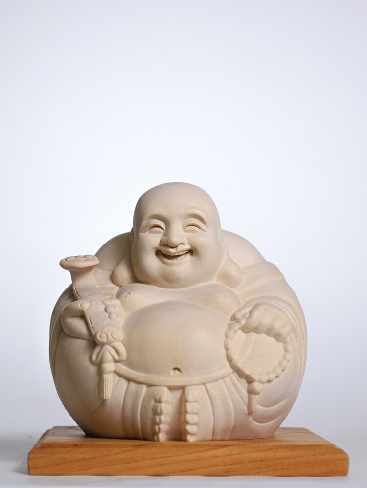 楽天市場】【子宝】【金運招福】布袋様 木彫り 福の神 縁起物一刀彫
