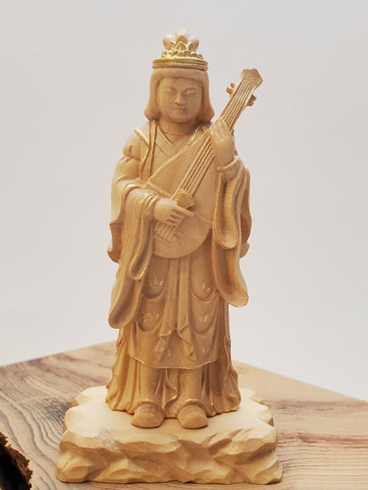 楽天市場】【総高20cm】弁財天 仏像 木彫り 置物 仕様：無垢 / 素材