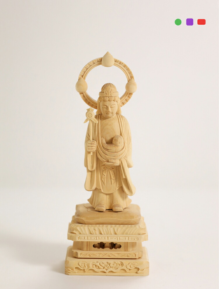 楽天市場】【総高15.5cm】鬼子母神 仏像 木彫り 一刀彫 / 素材：柘植