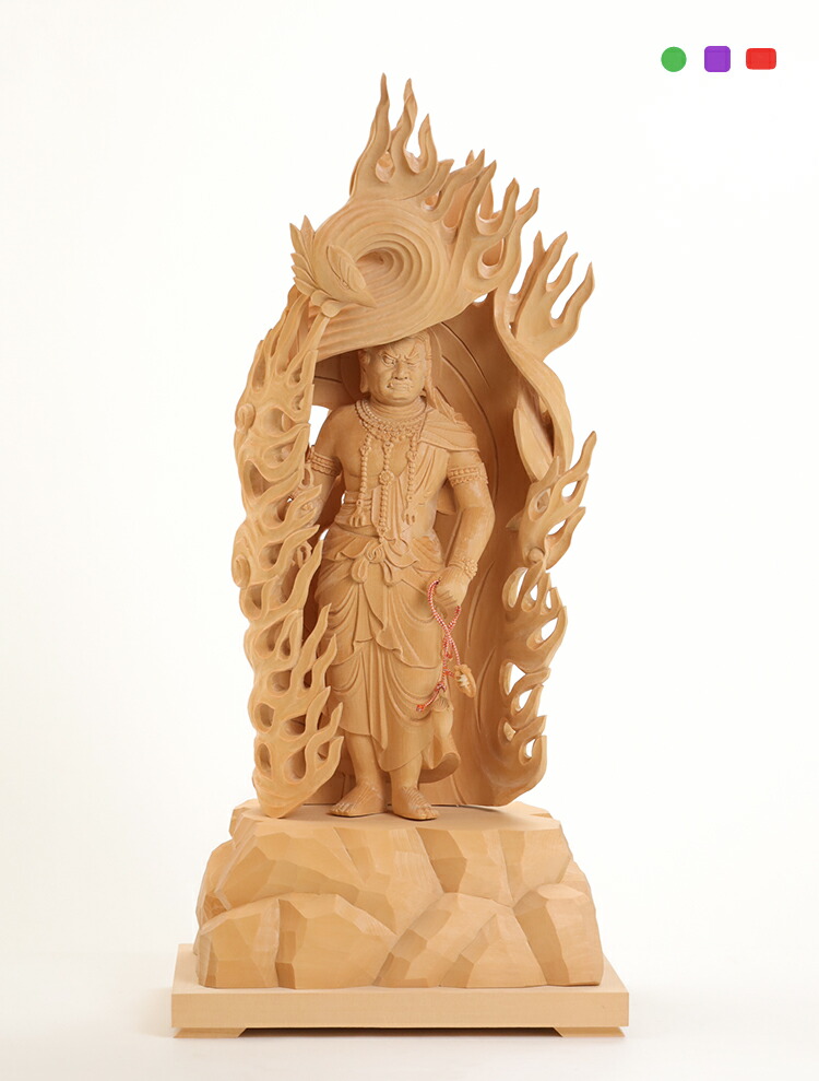 楽天市場】【総高11cm】不動明王 木彫 仏像 一刀彫 / 材質：桧