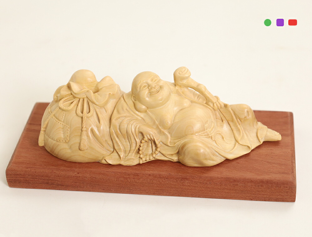 楽天市場】【横幅21cm】布袋様 木彫り 置物 一刀彫 / 素材：柘植