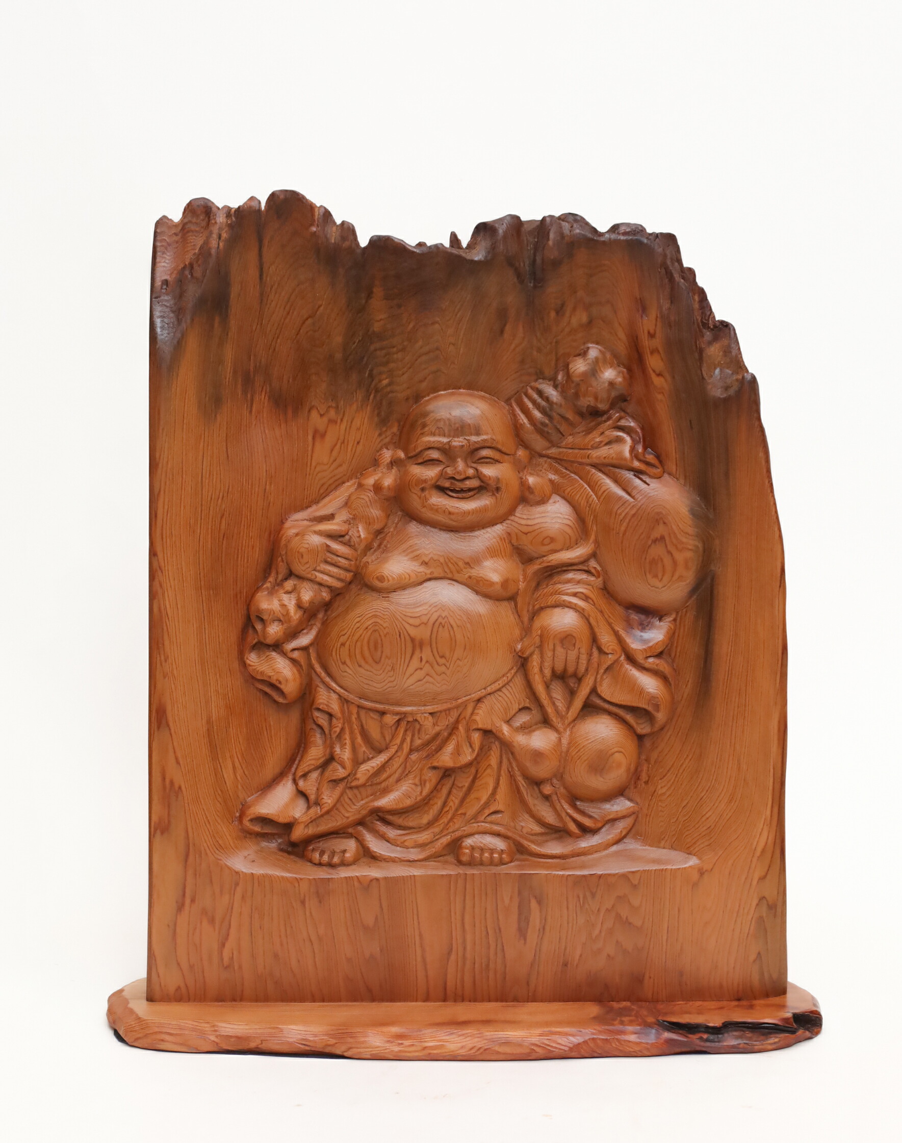 七福神　布袋尊　布袋さん　木彫 木彫 布袋様 布袋尊 七福神 縁起物 開運 置物