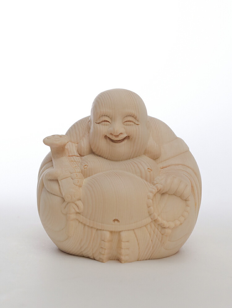 楽天市場】【総高13cm】布袋様 木彫り 置物 一刀彫 / 素材：ひのき