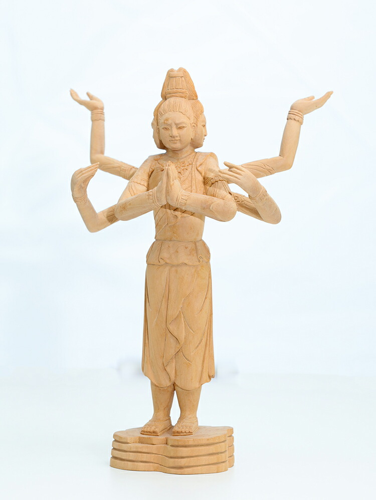 楽天市場】木彫り仏像 小仏‐三十三間堂形【阿修羅像】 柘植 金泥