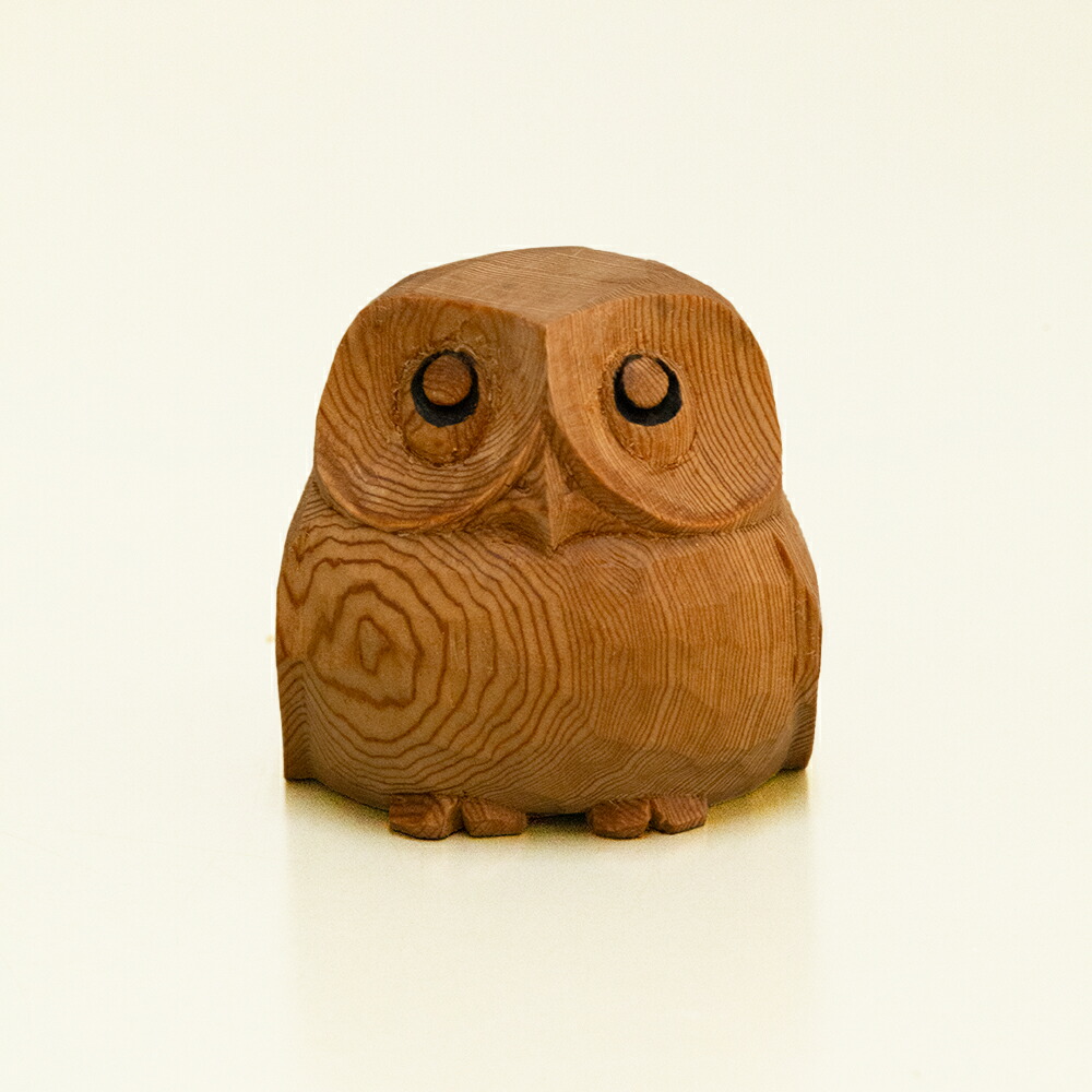 楽天市場】親子ふくろう 木彫り 置物 一刀彫 / 素材：屋久杉