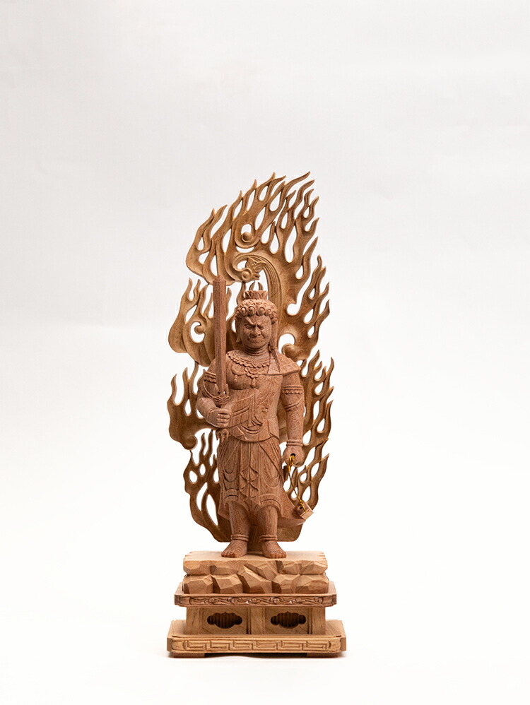 楽天市場】【総高31cm】不動明王 木彫 仏像 一刀彫 / 素材：柘植