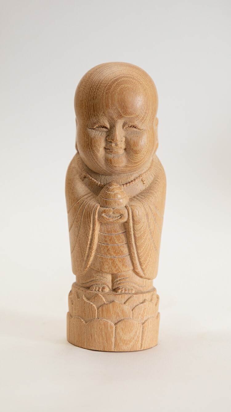 【総高13cm】お地蔵様 木彫り 仏像 『仕様：無垢 / 素材：欅』