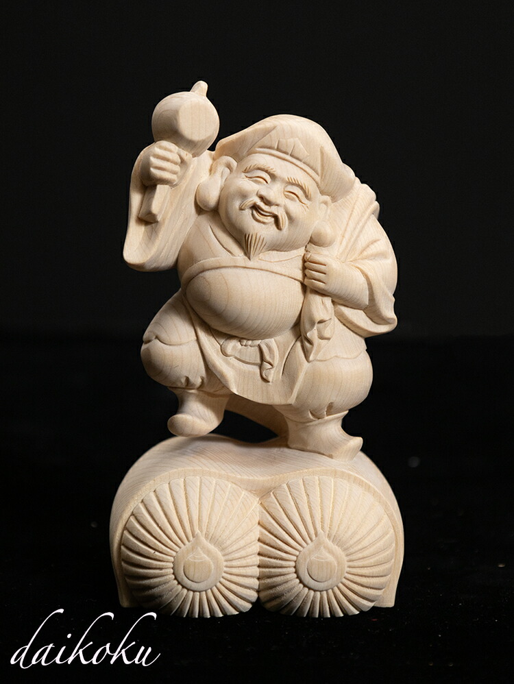 楽天市場】【横幅22cm】布袋様 木彫り 置物 一刀彫 / 素材：柘植