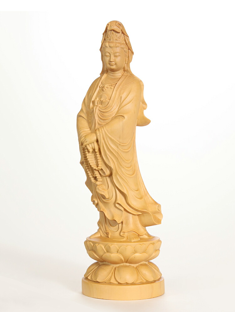 楽天市場】観音菩薩 木彫り 仏像一刀彫 / 素材：崖柏（ヤーバイ 