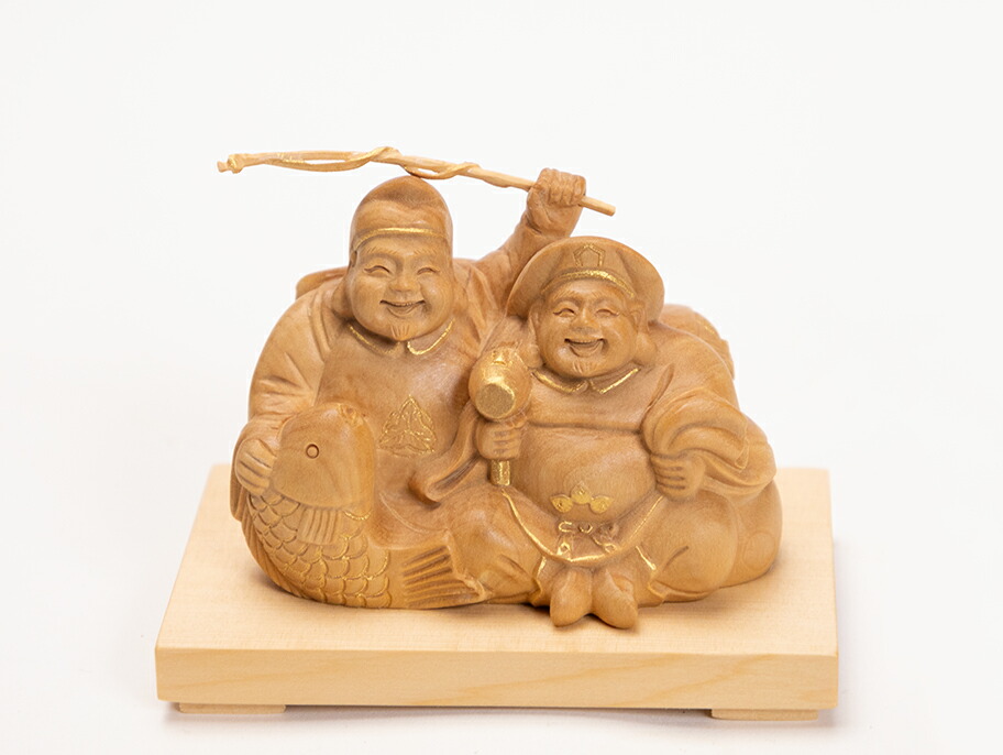恵比寿大黒様　瓦置物　D566 恵比寿大黒様 瓦置物 D566 恵比寿大黒様 瓦置物 D566