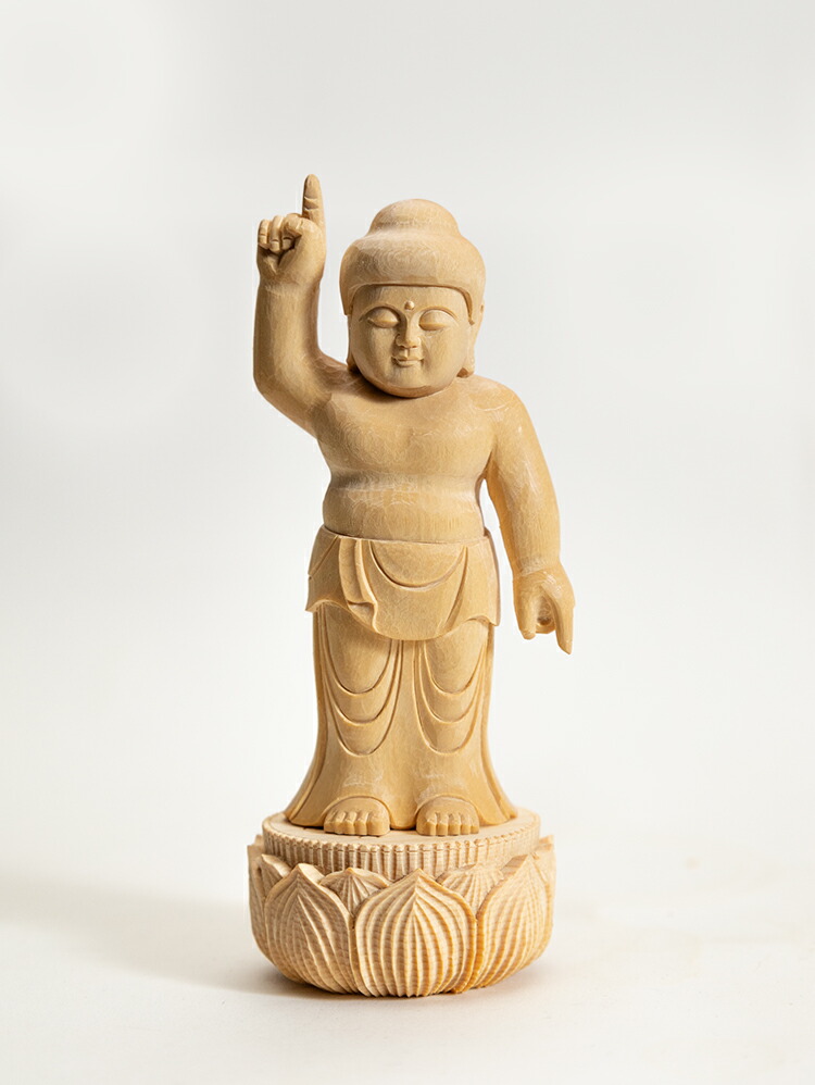 釈迦如来　 仏像 木彫り 仕様：無垢 / 素材：桧（置物）~｜津山銘木有馬店
