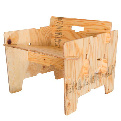 YOKA PANELCHAIR:D無塗装 ナチュラル W496xD496xH372mm YK-PF01-002