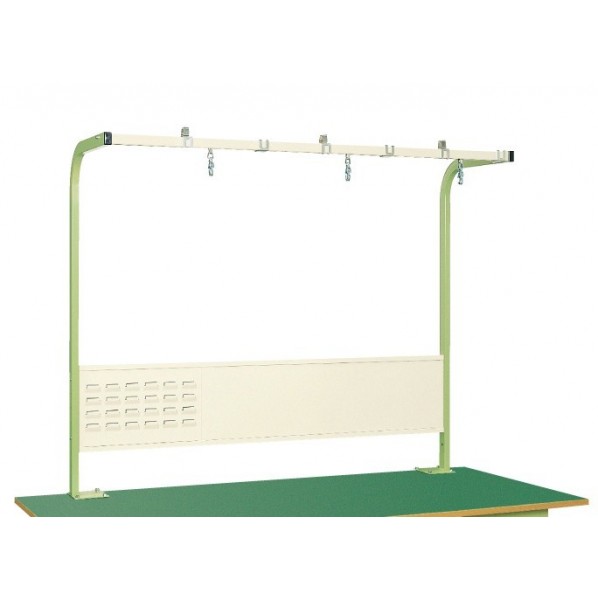 サカエ作業台用フリーハンガーW1800&times;D450&times;H1200mmアイボリー/グリーンKFP18｜DIY FACTORY ONLINE SHOP
