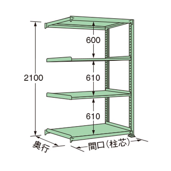 扶桑金属工業 中量ラック 1490×750×2100mm グリーン ML2115J04R 1点|DIY FACTORY ONLINE SHOP