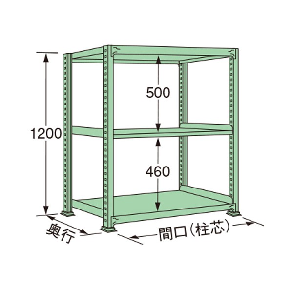 扶桑金属工業 中量ラック 1490×750×1200mm グリーン ML1215J03T 1点|DIY FACTORY ONLINE SHOP