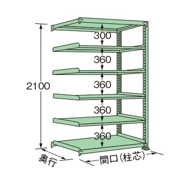 扶桑金属工業 中量ラック 1790×600×2100mm グリーン ML2118L06R 1点|DIY FACTORY ONLINE SHOP