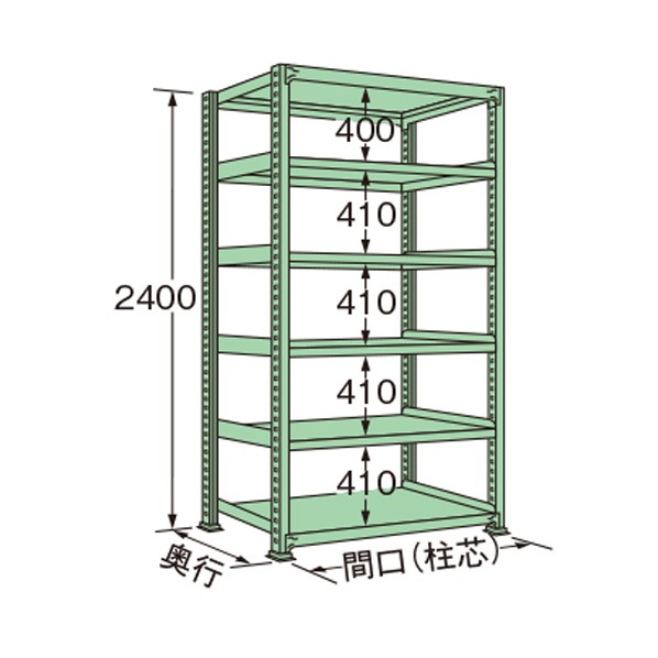 扶桑金属工業 中量ラック 1190×750×2400mm グリーン ML2412J06T 1点