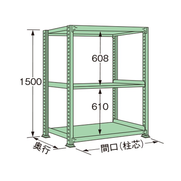 扶桑金属工業 中量ラック 1500×750×1500mm グリーン MG1515J03T 1点|DIY FACTORY ONLINE SHOP