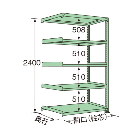 扶桑金属工業 中量ラック 1500×900×2400mm グリーン MG2415K05R 1点|DIY FACTORY ONLINE SHOP