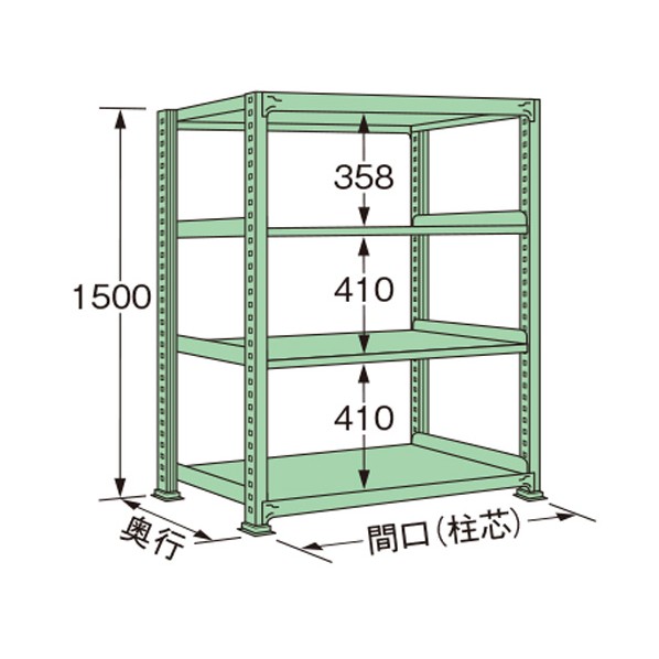 扶桑金属工業 中量ラック 900×750×1500mm グリーン MM1509J04T 1点|DIY FACTORY ONLINE SHOP