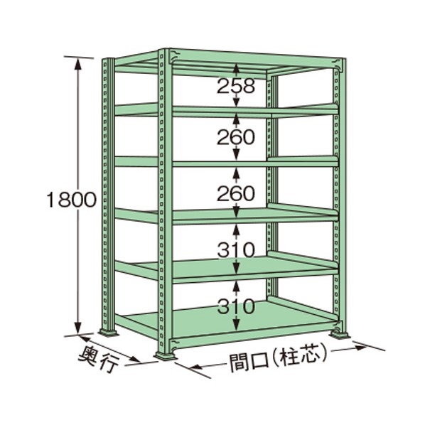 扶桑金属工業 中量ラック 1200&times;600&times;1800mm グリーン MM1812L06T 1点｜DIY FACTORY ONLINE SHOP
