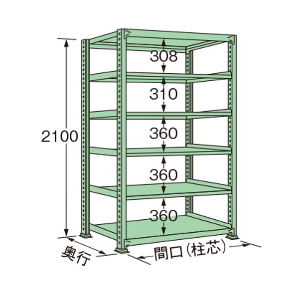 扶桑金属工業 中量ラック 1500&times;900&times;2100mm グリーン MM2115K06T 1点｜DIY FACTORY ONLINE SHOP