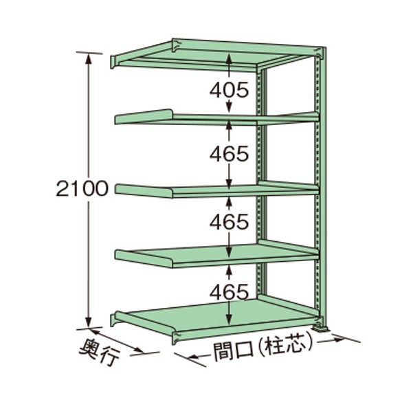 扶桑金属工業 中量ラック 1190×300×2100mm グリーン MS2112S05R 1点|DIY FACTORY ONLINE SHOP