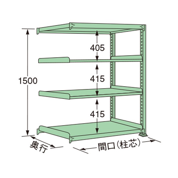 扶桑金属工業 中量ラック 1790×300×1500mm グリーン MS1518S04R 1点