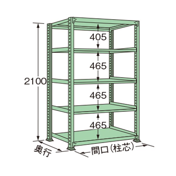扶桑金属工業 中量ラック 1190×600×2100mm グリーン MS2112L05T 1点|DIY FACTORY ONLINE SHOP